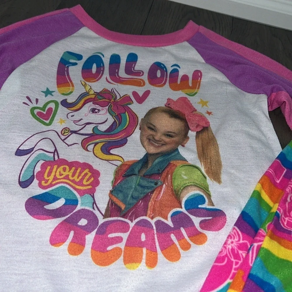 JoJo Siwa unicorn multicolor fleece like pajama set